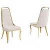 Best Quality Furniture Cream Boucle Side Chairs With Gold Base (set Of 2) In White