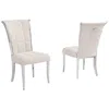Best Quality Furniture Cream Boucle Side Chairs With Silver Base (set Of 2)