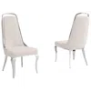Best Quality Furniture Cream Boucle Side Chairs With Silver Base (set Of 2)