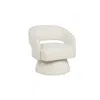 Best Quality Furniture Cream Boucle Swivel Accent Barrel Chair In White