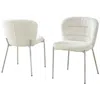 Best Quality Furniture Cream Fluffy Fabric With Silver Base, Set Of 2