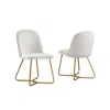 Best Quality Furniture Cream Velvet Side Chairs (set Of 2)
