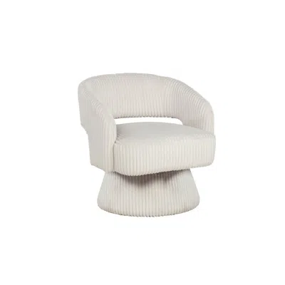 Best Quality Furniture Cream Velvet Swivel Accent Barrel Chair In White