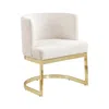 Best Quality Furniture Cream With Gold Chrome Base Barrel Chair (single Chair)