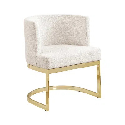 Best Quality Furniture Cream With Gold Chrome Base Barrel Chair (single Chair)