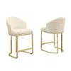 Best Quality Furniture Cream With Gold Counter Height, Set Of Two