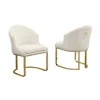 Best Quality Furniture Cream With Gold Side Chairs, Set Of Two In White