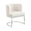 Best Quality Furniture Cream With Silver Chrome Base Barrel Chair (single Chair)