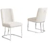 Best Quality Furniture Cream With Silver Chrome Base Side Chairs, Set Of 2