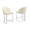 Best Quality Furniture Cream With Silver Counter Height, Set Of Two