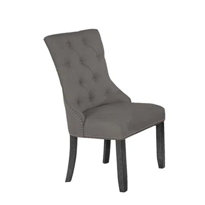 Best Quality Furniture Dark Gray Dining Chair, Set Of 2