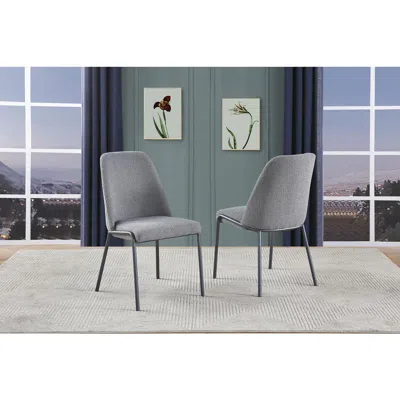 Best Quality Furniture Dark Gray Polar Fleece Chairs (set Of 2)