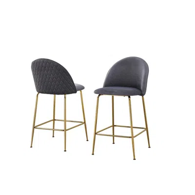 Best Quality Furniture Dark Grey Counter Height Chairs (set Of 2)