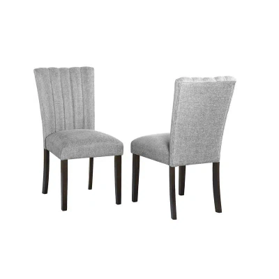 Best Quality Furniture Dark Grey Dining Side Chairs (set Of 2) In Gray