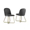 Best Quality Furniture Dark Grey Velvet Side Chairs (set Of 2)