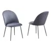 Best Quality Furniture Dark Grey Velvet Upholstered Side Chairs (set Of 2)