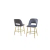 Best Quality Furniture Dark Grey Velvet Upholstery Counter Height Chairs *set Of 2*