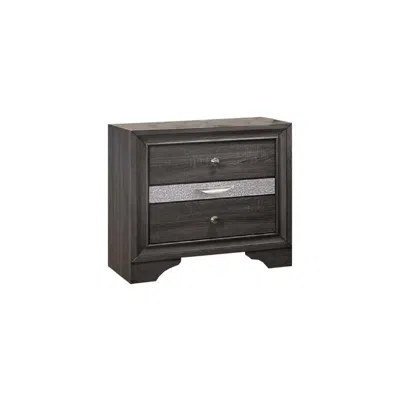 Best Quality Furniture David Night Stand In Gray In Black