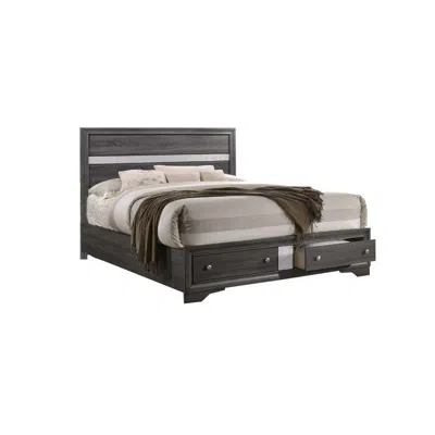 Best Quality Furniture David Plaform Full Bed - Wood Grey In Black