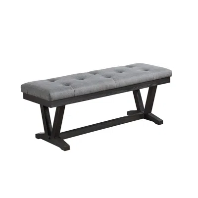 Best Quality Furniture Dining Bench With Grey Finish In Gray