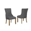 Best Quality Furniture Dining Chairs, Set Of 2 In Dark Grey Linen