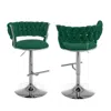 Best Quality Furniture Emerald Green Adjustable Barstool With Silver Color Base (set Of 2)