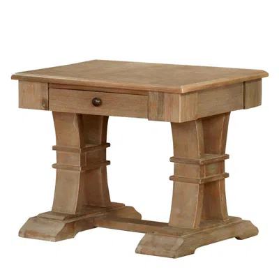 Best Quality Furniture End Table With Natural Rustic Finish In Brown