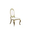 Best Quality Furniture Faux Leather Dining Chair, Gold Stainless Steel Frame (set Of 2) - White In White