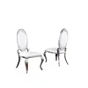 Best Quality Furniture Faux Leather Dining Chair, Stainless Steel Frame (set Of 2) - White