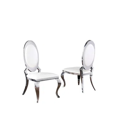 Best Quality Furniture Faux Leather Dining Chair, Stainless Steel Frame (set Of 2) - White