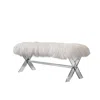 Best Quality Furniture Fur Bench/ottoman With Acrylic Legs.