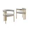 Best Quality Furniture Glam Gatsby Rich Gray Side Chairs - Set Of 2 In Gray