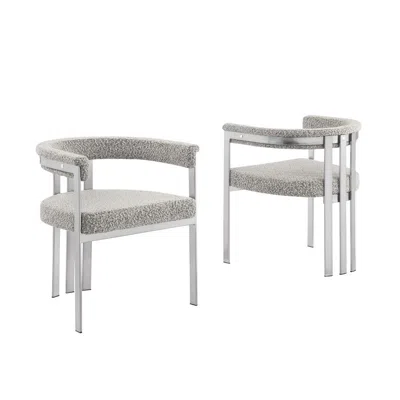Best Quality Furniture Glam Gatsby Rich Gray Side Chairs - Set Of 2
