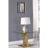 Best Quality Furniture Glass End Table With Stainless Steel Gold Base