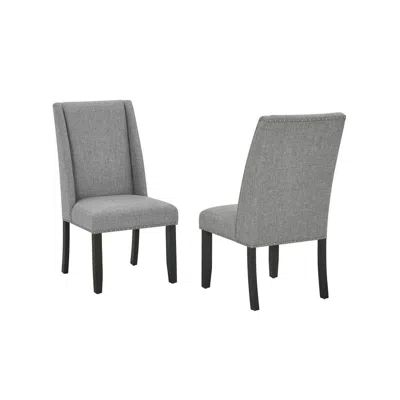 Best Quality Furniture Gray Fabric Side Chairs (set Of 2)