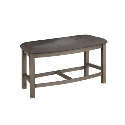 Best Quality Furniture Gray Linen Fabric Counter Height Dining Bench In Blue