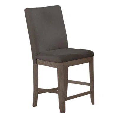 Best Quality Furniture Gray Linen Fabric Counter Height Dining Side Chairs (set Of 2)