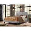 Best Quality Furniture Gray Linen Uph. Panel Bed With Silver Nailhead- Full