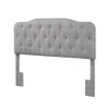 Best Quality Furniture Gray Linen Uph. Panel Bed With Silver Nailhead- Queen
