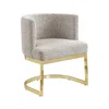 Best Quality Furniture Gray With Gold Chrome Base Barrel Chair (single Chair) In Gray