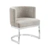 Best Quality Furniture Gray With Silver Chrome Base Barrel Chair (single Chair) In Gray