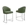 Best Quality Furniture Green With Silver Counter Height. Set Of Two