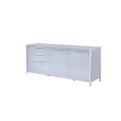 Best Quality Furniture High Gloss Gray Cabinet Stand With Stainless Steel Handle In Blue