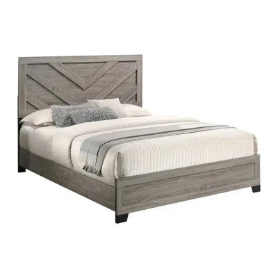 Best Quality Furniture Light Gray Pannel Queen Size Bed (84"l X 63"w X 53"h)