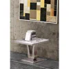 Best Quality Furniture Marble Top End Table With Stainless Steel Base In Gray