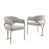 Best Quality Furniture Modern Upholstered Chair With Rich Gray Boucle Fabric Set Of 2