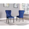 Best Quality Furniture Navy Blue Velvet Tufted Dining Side Chair - Set Of 2