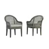Best Quality Furniture Outdoor Patio Dining Chairs (set Of 2) - Gray Acacia Wood Frame,rope Design
