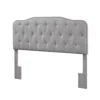 Best Quality Furniture Gray Linen Uph. Panel Bed With Silver Nailhead- Queen