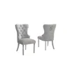 Best Quality Furniture Rich Gray Boucle Fabric And Silver Base Side Chairs (set Of 2) In Gray